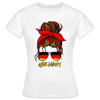 Duits Meisje Duits Meisje Duitsland Vlag - Vrouwen T-shirt - wit - Voor - AI Model Female 172 dark (172cm)
