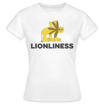 LIONLINESS - Lion seul art outsider - T-shirt Femme - blanc - Devant - AI Model Female 172 dark (172cm)