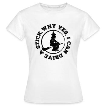 Sorcière d'halloween sur balai - T-shirt Femme - blanc - Devant - AI Model Female 172 dark (172cm)