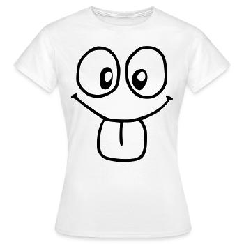 Emoji albern Skizze schwarz - Frauen T-Shirt - Weiß - Vorne - AI Model Female 172 dark (172cm)