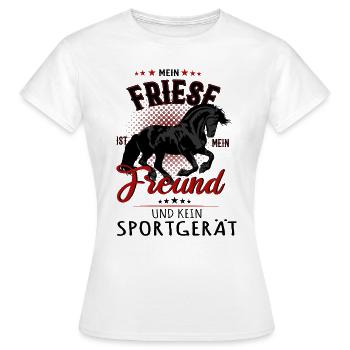 Cheval noir frison cheval disant cadeau - T-shirt Femme - blanc - Devant - AI Model Female 172 dark (172cm)