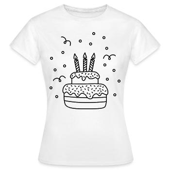 Birthday cake (birthday cake) - Women's T-Shirt - white - Front - AI Model Female 172 dark (172cm)