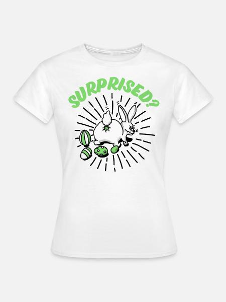 Osterhase mit Eiern - Frauen T-Shirt - Weiß