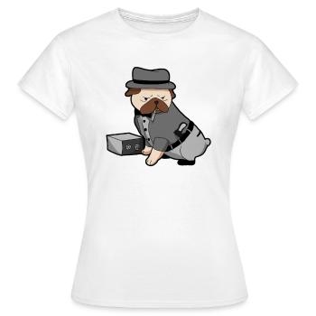 Hund Bulldogge Mops Polizeihund Kommissar Geschenk - Frauen T-Shirt - Weiß - Vorne - AI Model Female 172 dark (172cm)