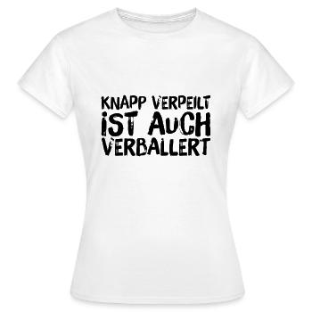 Ballern | Druffi Techno Teile Druffen Geschenkidee - Frauen T-Shirt - Weiß - Vorne - AI Model Female 172 dark (172cm)