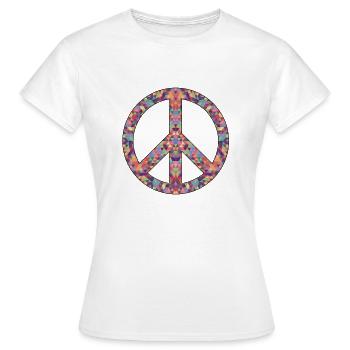 Peace Zeichen Hippie Hippies 60er Jahre Geschenke - Frauen T-Shirt - Weiß - Vorne - AI Model Female 172 dark (172cm)