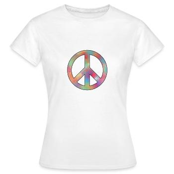 Hippie Peace Zeichen T-Shirts | Hippies Geschenke - Frauen T-Shirt - Weiß - Vorne - AI Model Female 172 dark (172cm)
