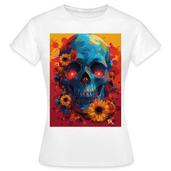 The Skull with Sunglasses - Skull, Totenkopf - Frauen T-Shirt - Weiß - Vorne - AI Model Female 172 dark (172cm)