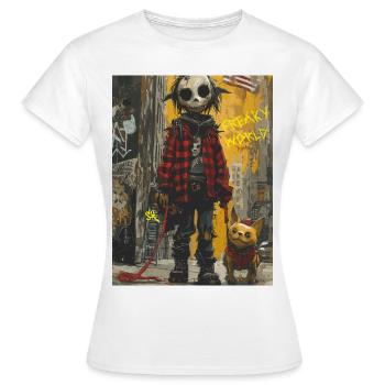 Freaky World - Skull, Totenkopf - Frauen T-Shirt - Weiß - Vorne - AI Model Female 172 dark (172cm)