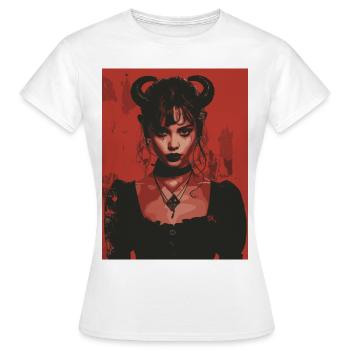 The Female Devil - Frauen T-Shirt - Weiß - Vorne - AI Model Female 172 dark (172cm)