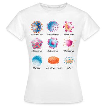 Divers virus - norovirus, VIH, etc. - T-shirt Femme - blanc - Devant - AI Model Female 172 dark (172cm)