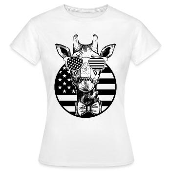 Girafe Drapeau américain Girafe Drapeau américain Girafe - T-shirt Femme - blanc - Devant - AI Model Female 172 dark (172cm)
