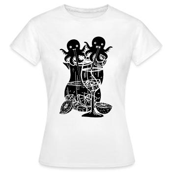 Céphalopode Kraken Octopus - Cocktail Sangria Octop - T-shirt Femme - blanc - Devant - AI Model Female 172 dark (172cm)