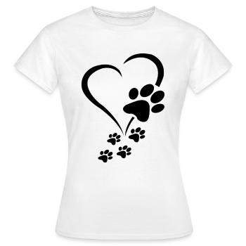 Dog Paw Heart Baby Dogs - Dog Paws Hearts Dog Paw - Women's T-Shirt - white - Front - AI Model Female 172 dark (172cm)