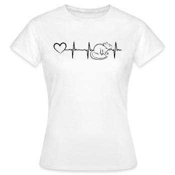Mouse Heartbeat Heart Mouse Animal House Mouse Hea - T-shirt Femme - blanc - Devant - AI Model Female 172 dark (172cm)