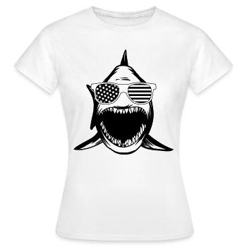 Great White Shark Shark Fish - Sharkfish Funny Sha - Frauen T-Shirt - Weiß - Vorne - AI Model Female 172 dark (172cm)