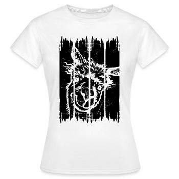 Llama Head Alpaga Llama Farmer - Llamas Llama - T-shirt Femme - blanc - Devant - AI Model Female 172 dark (172cm)