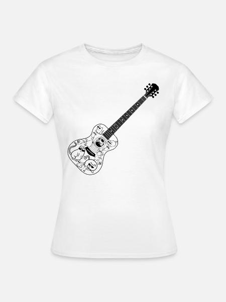 Guitar With Cats Guitar Player Guitar Musician Gui - Frauen T-Shirt - Weiß