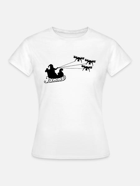 Funny Santa Claus Drone Pilot - Frauen T-Shirt - Weiß