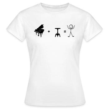 Drôle de pianiste Drôle de pianiste - T-shirt Femme - blanc - Devant - AI Model Female 172 dark (172cm)