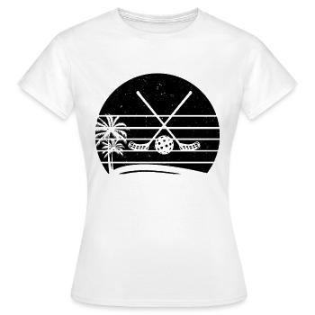 Floorball Sticks Floorball Ball Floorball - Frauen T-Shirt - Weiß - Vorne - AI Model Female 172 dark (172cm)