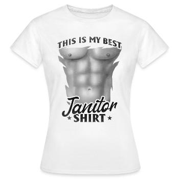 C’est ma meilleure chemise de concierge - Nettoyage concierge - T-shirt Femme - blanc - Devant - AI Model Female 172 dark (172cm)