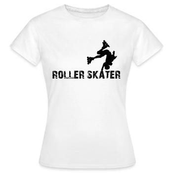 Patins à roulettes Patineur à roulettes Silhouette Patins à roulettes - T-shirt Femme - blanc - Devant - AI Model Female 172 dark (172cm)