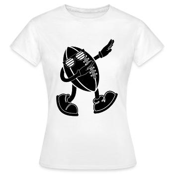 Funny Football Ball Male - Rugby Male - Women's T-Shirt - white - Front - AI Model Female 172 dark (172cm)