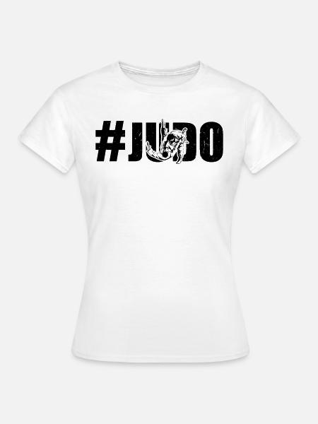 #Judo Amateur de judo Combattant de judo Judo Arts martiaux - T-shirt Femme - blanc