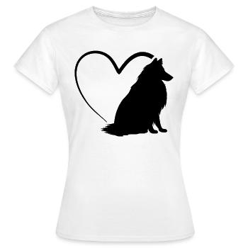 Rough Collie Dog Lover Rough Collie Heart Rough Co - Women's T-Shirt - white - Front - AI Model Female 172 dark (172cm)