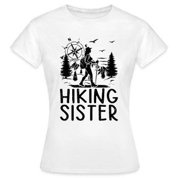 Hiking Sister Hiking Lover Mountain Hiking - Frauen T-Shirt - Weiß - Vorne - AI Model Female 172 dark (172cm)
