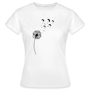 Pusteblume Löwenzahn Gleitschirm - Frauen T-Shirt - Weiß - Vorne - AI Model Female 172 dark (172cm)