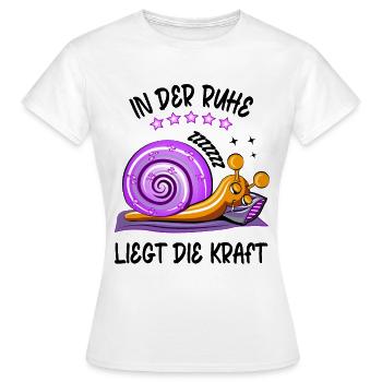 Witzige Schneckensprüche Faullenzer Bettchiller - Frauen T-Shirt - Weiß - Vorne - AI Model Female 172 dark (172cm)