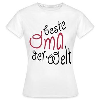 Geschenk für Oma - Beste Oma der Welt - Frauen T-Shirt - Weiß - Vorne - AI Model Female 172 dark (172cm)