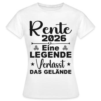 Pension 2026 - Une légende quitte le site - T-shirt Femme - blanc - Devant - AI Model Female 172 dark (172cm)