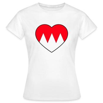 Franconian rake coat of arms in the heart of Franconia - Women's T-Shirt - white - Front - AI Model Female 172 dark (172cm)