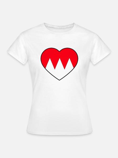 Fränkische Rechen Wappen im Herz Franken - Frauen T-Shirt - Weiß