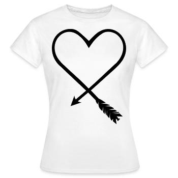 Coeur symbole ligne de flèche - T-shirt Femme - blanc - Devant - AI Model Female 172 dark (172cm)
