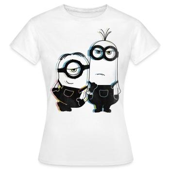 Minions Stuart And Kevin Glitch - Women's T-Shirt - white - Front - AI Model Female 172 dark (172cm)