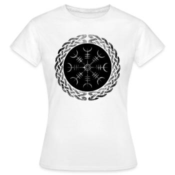 Symbole de protection viking, Aegishjalmur, Heaume de la crainte - T-shirt Femme - blanc - Devant - AI Model Female 172 dark (172cm)