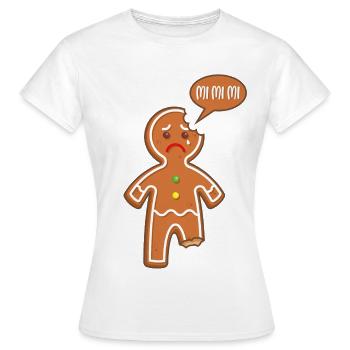 Gingerbread man Mimimi Mi Mi Mi Funny sayings - Women's T-Shirt - white - Front - AI Model Female 172 dark (172cm)