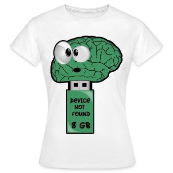 Clé USB Brain - T-shirt Femme - blanc - Devant - AI Model Female 172 dark (172cm)