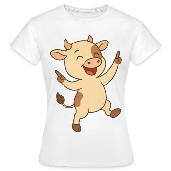 Happy calf - Women's T-Shirt - white - Front - AI Model Female 172 dark (172cm)