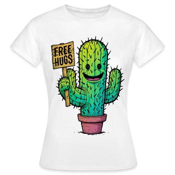 Cactus avec câlins gratuits - T-shirt Femme - blanc - Devant - AI Model Female 172 dark (172cm)