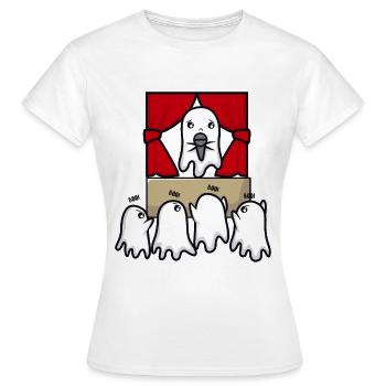 Ghosts at a Halloween concert - Women's T-Shirt - white - Front - AI Model Female 172 dark (172cm)