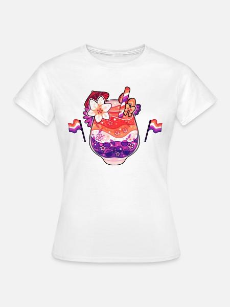 Rosaroter Drink - Frauen T-Shirt - Weiß