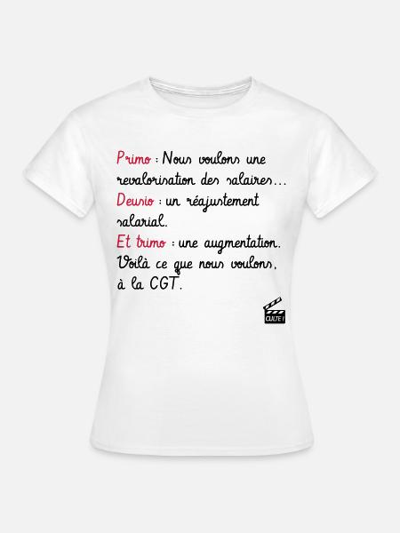 Primo Deusio Trimo - CGT - Les Inconnus - Culte ! - T-shirt Femme - blanc