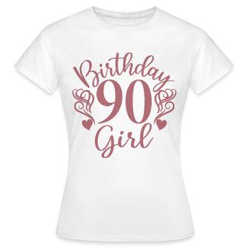 90th Birthday Women Her Birthday Girl 90 Years Old - Women's T-Shirt - white - Front - AI Model Female 172 dark (172cm)
