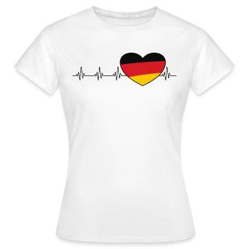 Battement de cœur du drapeau allemand - T-shirt Femme - blanc - Devant - AI Model Female 172 dark (172cm)