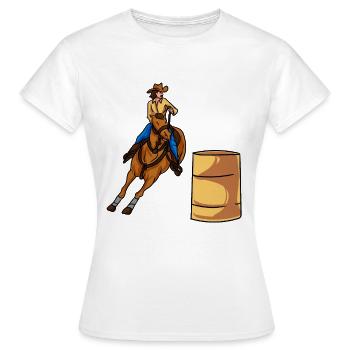 Fassrennen Pferderennen - Frauen T-Shirt - Weiß - Vorne - AI Model Female 172 dark (172cm)